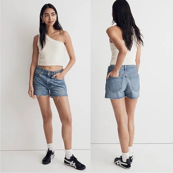 Madewell Relaxed Denim Shorts Raw Hem Size 16 W NWT - Picture 1 of 12
